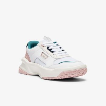 Lacoste Ace Lift Couro Sneakers Branco Rosa | dRCuVCbj