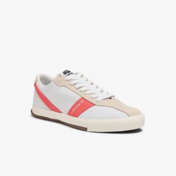 Lacoste Ball Net Lona and Camurça Sneakers Branco Bege | 1eKMuzvS