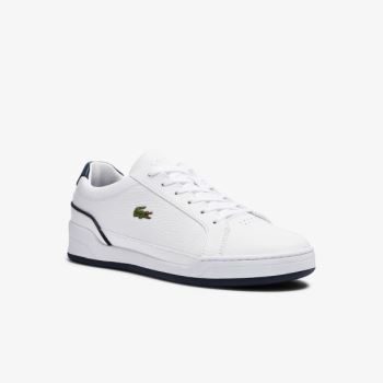 Lacoste Challenge Couro Sneakers Branco Azul Marinho | EXjVyIWB