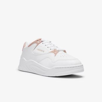 Lacoste Court Slam Couro Sneakers Branco Rosa | PNZ4yunY