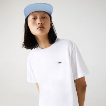 Lacoste Crew Neck Premium Algodão T-shirt Branco | Ry3QwLdp