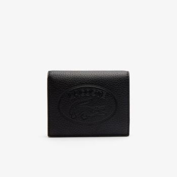 Lacoste Croco Crew Grained Couro Snap Wallet Pretas | f6KPSgRh