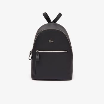 Lacoste Daily Classicos Coated Piqué Lona Backpack Pretas | UiOUsFKY