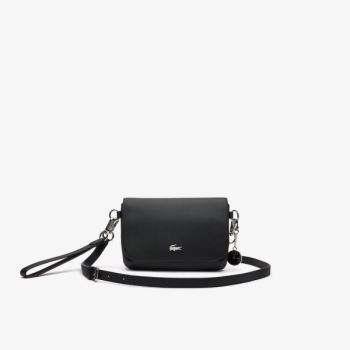 Lacoste Daily Classicos Coated Piqué Lona Flap Shoulder Bag Pretas | leTZ52ic