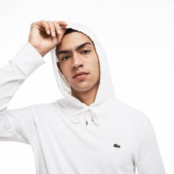 Lacoste Encapuzado Algodão T-shirt Branco | 1IbsYXny