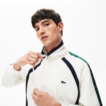 Lacoste Heritage Stripe Atletismo Jacket Branco Azul Marinho Azuis Verdes | tRKRTtLb