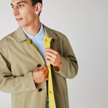 Lacoste Leves Agua-Resistant Reversible Twill Coat Bege Amarelas | j1pRWkYc