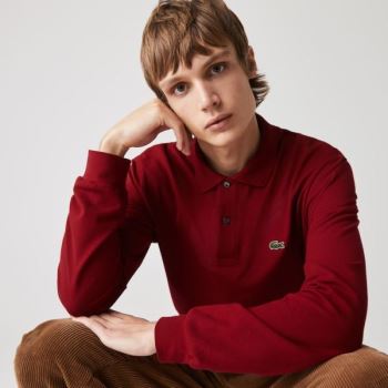 Lacoste Long-Sleeve Classicos Fit L.12.12 Polo Vermelhas Escuro | tXyMtKRe