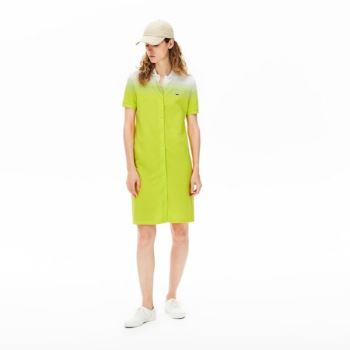 Lacoste Made in France Algodão Piqué Polo Vestidos Amarelas Branco | 3sosAt4E