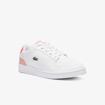 Lacoste Masters Cup Couro and Sintético Sneakers Branco Rosa | 8ZXYkaZe