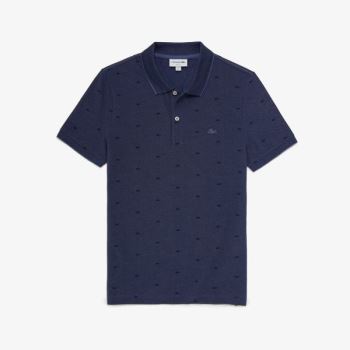 Lacoste Micro Print Polo Shirt Azuis Azul Marinho Azuis | EoKE7HC0