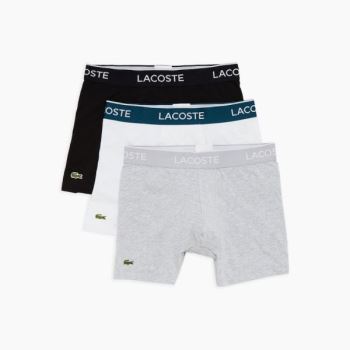 Lacoste Pack of 3 Boxer Cuecas Pretas Branco Cinzentas | emD8QuM7