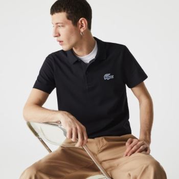 Lacoste Regular Fit Algodão Piqué Polo Azul Marinho Azuis | w4MG110P