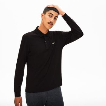 Lacoste Regular Fit Algodão Polo Pretas | wUhNEDVD