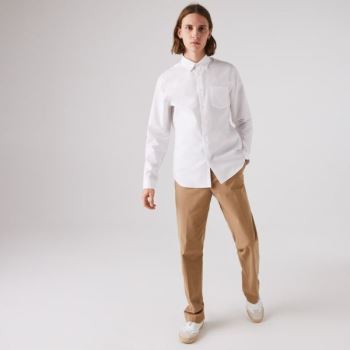 Lacoste Regular Fit Algodão Poplin Shirt Branco | fQdrubNq