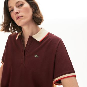 Lacoste Relaxed Fit Algodão Polo Vermelhas Escuro Bege Vermelhas | 2WcGMPPH