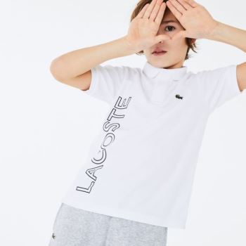 Lacoste SPORT Branded Respirável Piqué Polo Shirt Branco Azul Marinho Azuis | e3iv3DSk