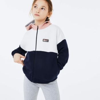 Lacoste SPORT Colorblock Fleece Sweatshirt Rosa Branco Azul Marinho Azuis Cinzentas | POxRFFfC