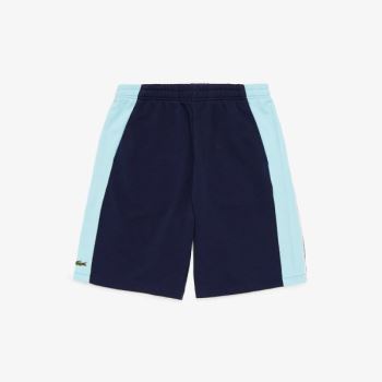 Lacoste SPORT Miami Open Colorblock Fleece Shorts Azul Marinho Azuis Turquesa Branco | jrfwchFi