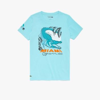 Lacoste SPORT Miami Open Crocodile Print T-shirt Turquesa | UH0aj912