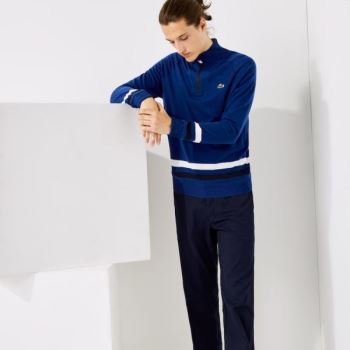 Lacoste SPORT Respirável Wool Golfe Moletom Azuis Azul Marinho Azuis Branco | dzRbvBih