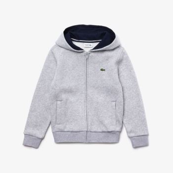 Lacoste SPORT Tenis Zippered Fleece Sweatshirt Cinzentas Azul Marinho Azuis | vlgD1k2a