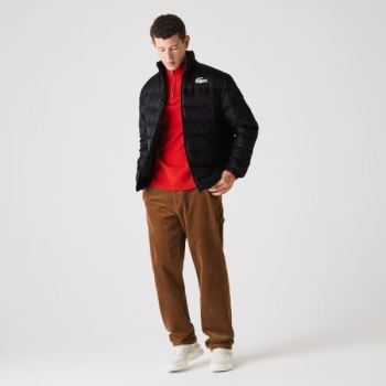 Lacoste SPORT Two-Tone Agua-Resistant Quilted Jacket Cinzentas Escuro Pretas | UzjFoxKS