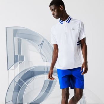 Lacoste SPORT x Novak Djokovic Respirável Ultra-Dry Polo Branco Azuis | YfagP5qa