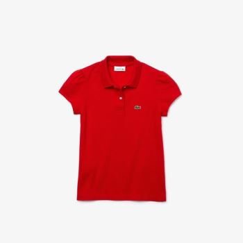 Lacoste Scalloped Collar Mini Piqué Polo Shirt Vermelhas | AZI7KFKu