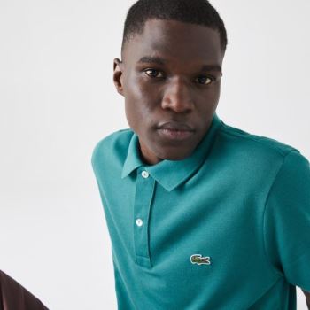 Lacoste Slim Fit Polo in Petit Piqué Verdes | oQAEPKlj