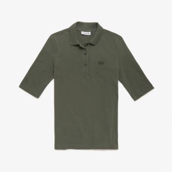 Lacoste Slim Fit Supple Algodão Polo Caqui Verdes | 66gN6kHq