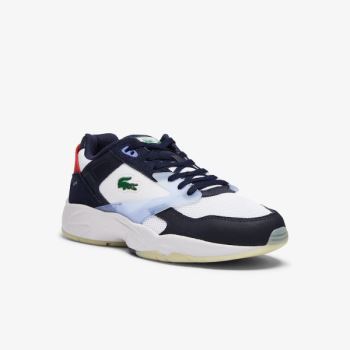 Lacoste Storm 96 LO Texteis and Couro Sneakers Azul Marinho | OLuiK0no