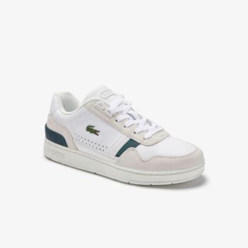 Lacoste T-Clip Couro and Camurça Sneakers Branco | GClf1Ebp