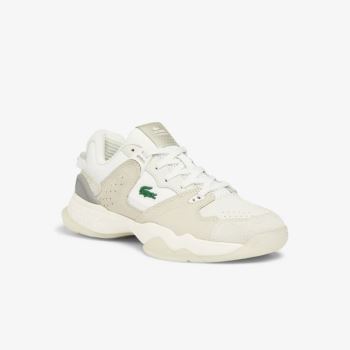 Lacoste T-Point Nubuck Couro Sneakers Bege | jS2i0mZ0