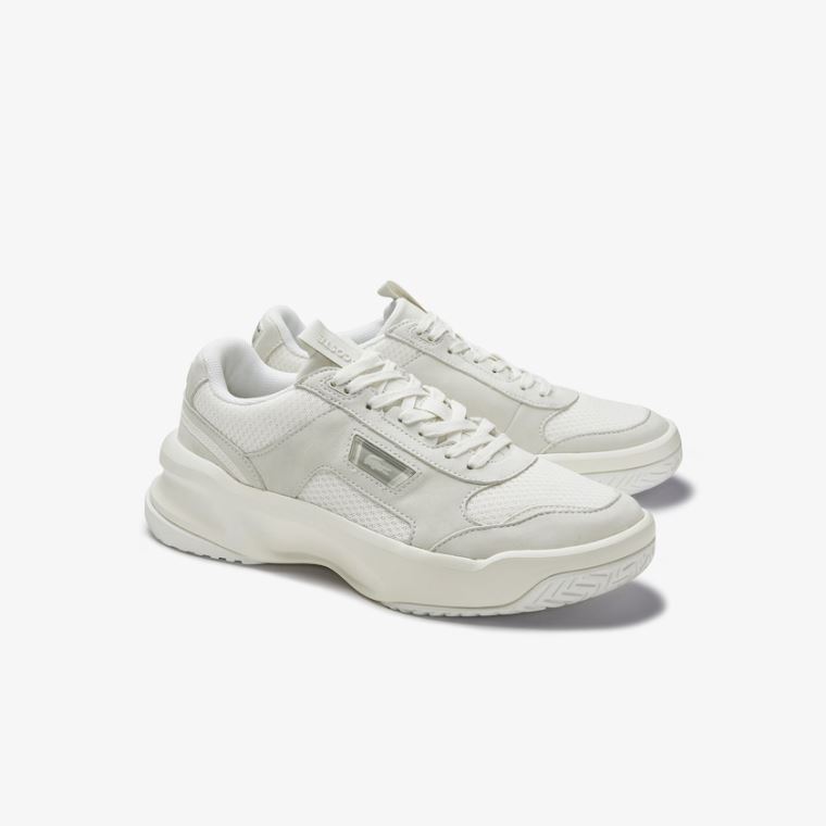 Lacoste Ace Lift Colourblock Couro Sneakers Bege | RyDE3JtH