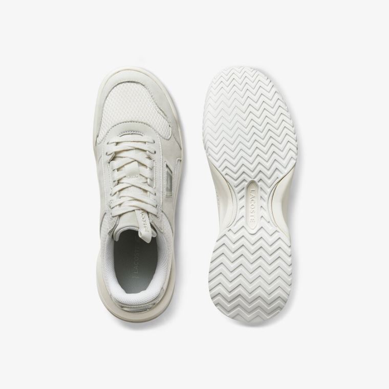 Lacoste Ace Lift Colourblock Couro Sneakers Branco Branco | YDWSaPEV