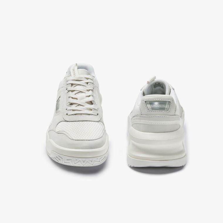 Lacoste Ace Lift Colourblock Couro Sneakers Branco Branco | YDWSaPEV