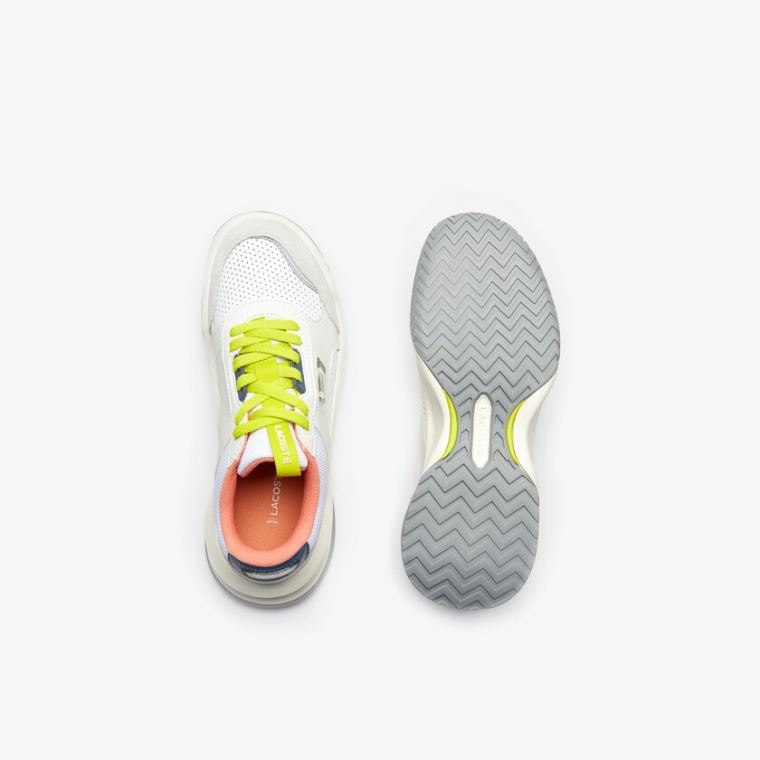 Lacoste Ace Lift Couro and Camurça Sneakers Branco Luz Cinzentas | JCLztoEX