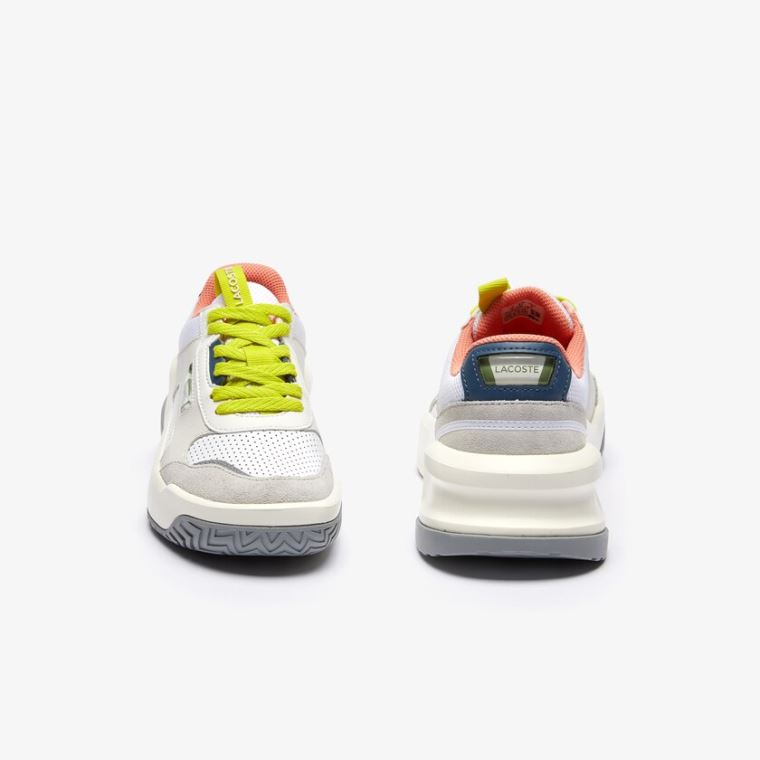 Lacoste Ace Lift Couro and Camurça Sneakers Branco Luz Cinzentas | JCLztoEX