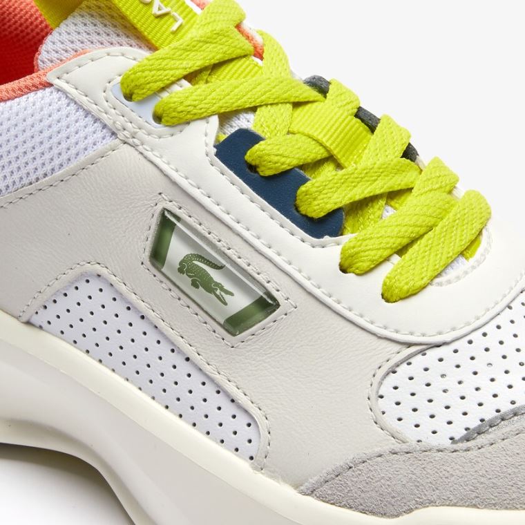 Lacoste Ace Lift Couro and Camurça Sneakers Branco Luz Cinzentas | JCLztoEX