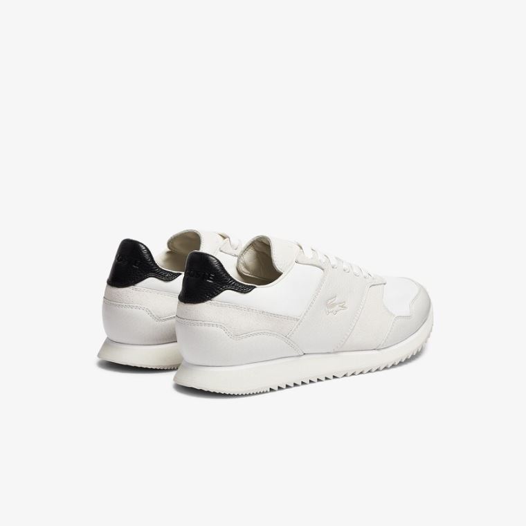 Lacoste Aesthet Luxe Couro Sneakers Branco Pretas | Qf3BBV3T