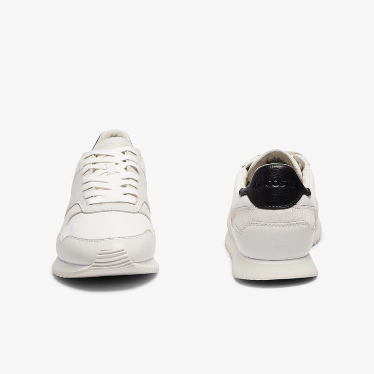 Lacoste Aesthet Luxe Couro Sneakers Branco Pretas | Qf3BBV3T