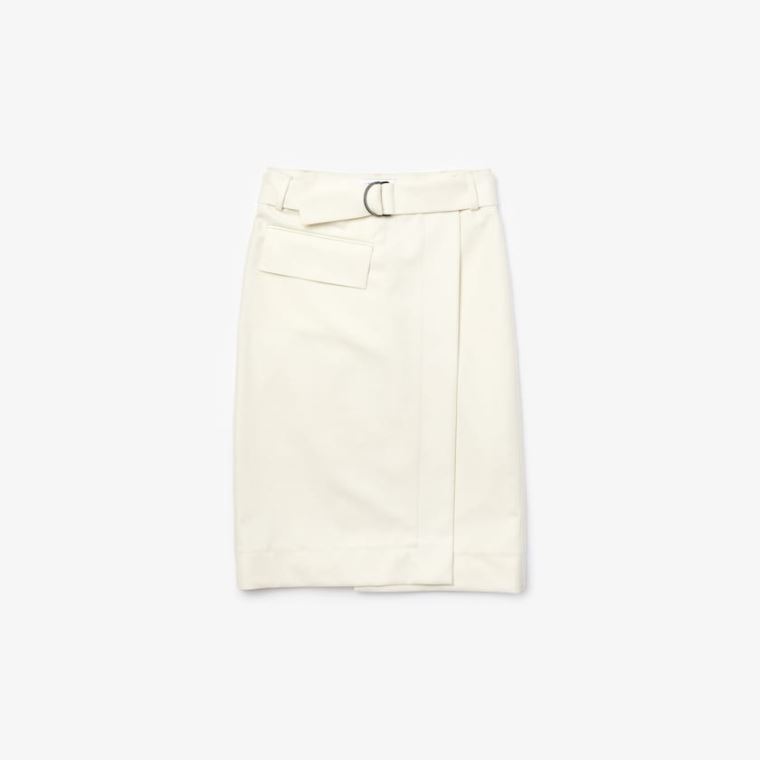 Lacoste Algodão And Wool Wrap Skirt Branco | 1KmlYNaG