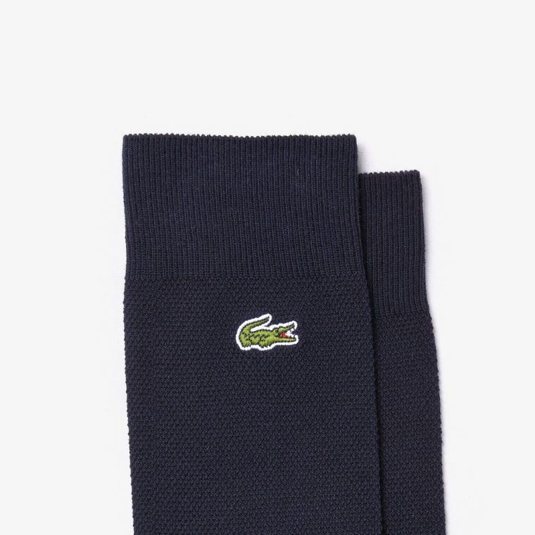 Lacoste Algodão Blend Sock 3-Pack Azul Marinho Azuis Verdes | utQ4A9QC