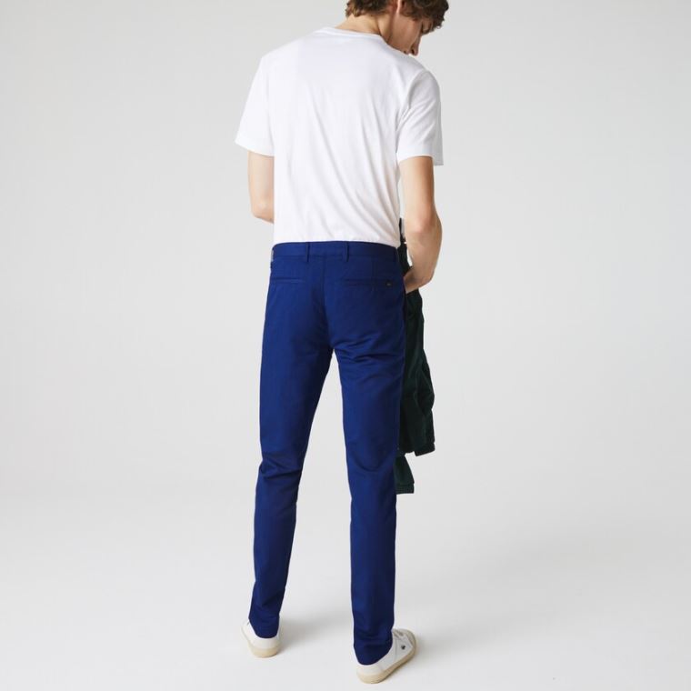 Lacoste Algodão-Linen Calça Chino Azul Marinho Azuis | Ztfwnd0K