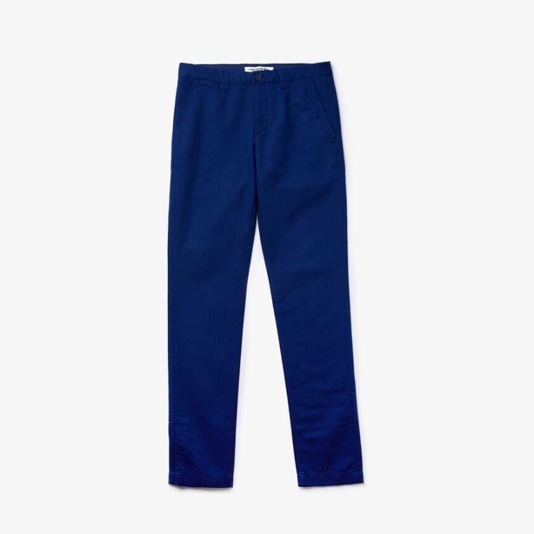 Lacoste Algodão-Linen Calça Chino Azul Marinho Azuis | Ztfwnd0K