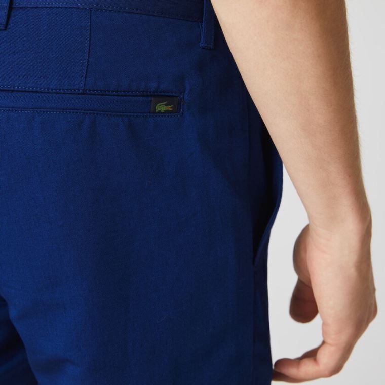 Lacoste Algodão-Linen Calça Chino Azul Marinho Azuis | Ztfwnd0K