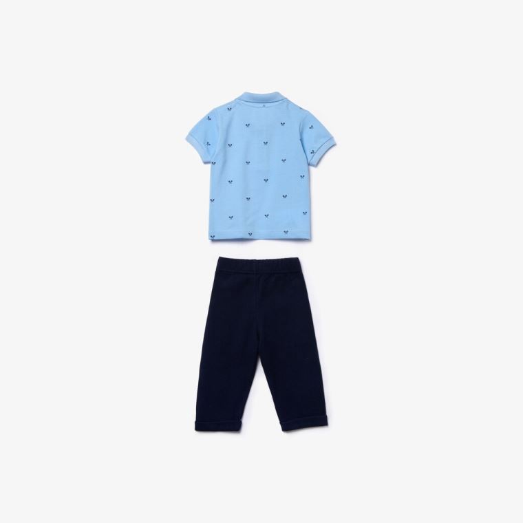 Lacoste Baby Rattle And Algodão Piqué Pajama Box Set Luz Azuis Azul Marinho Azuis | QWcikoET