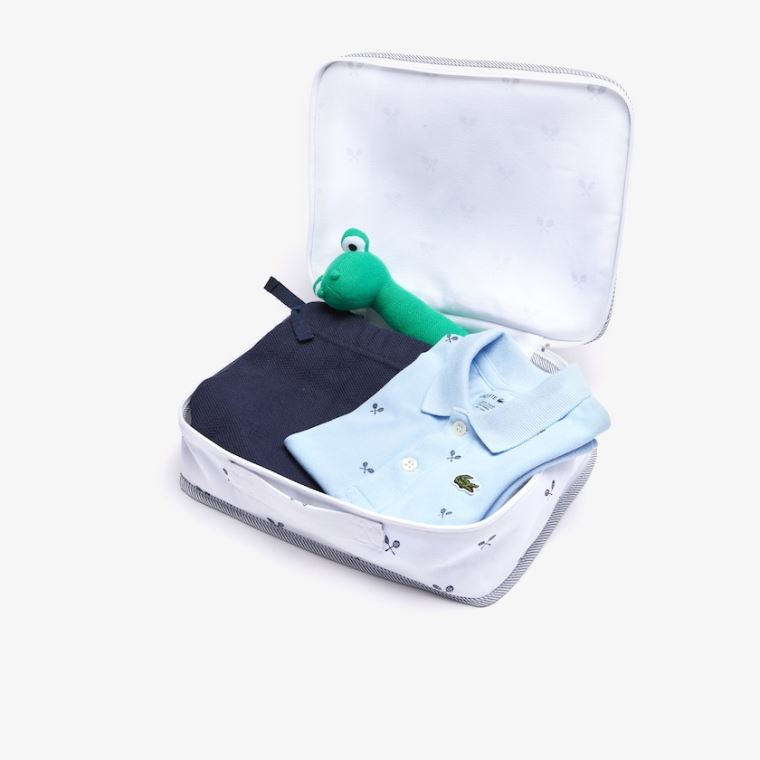 Lacoste Baby Rattle And Algodão Piqué Pajama Box Set Luz Azuis Azul Marinho Azuis | QWcikoET