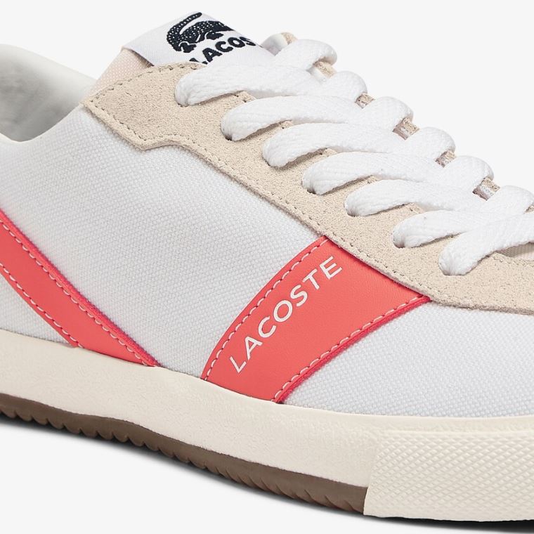 Lacoste Ball Net Lona and Camurça Sneakers Branco Bege | 1eKMuzvS